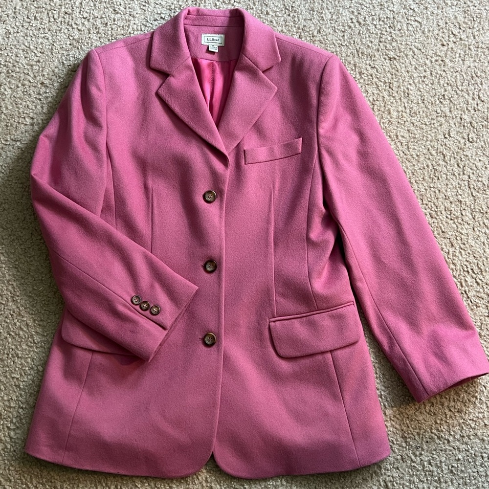 Vintage L. L. Bean Pink Wool Cashmere Blend Jacket/Blazer 6R
